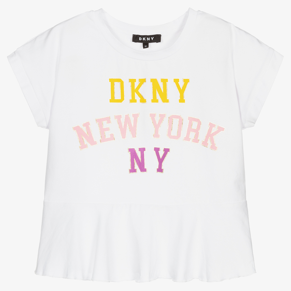 DKNY - Teen White Cotton Top | Childrensalon