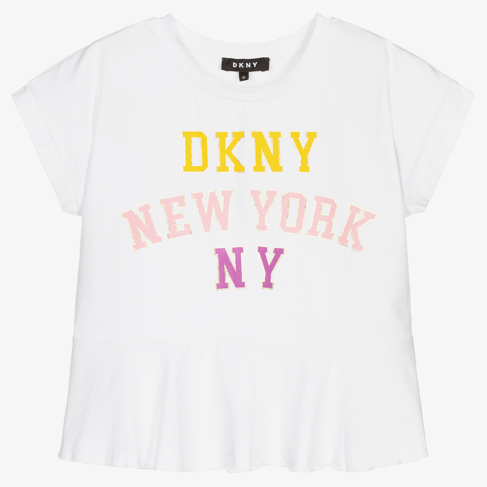 DKNY-Белый хлопковый топ для подростков | Childrensalon Outlet