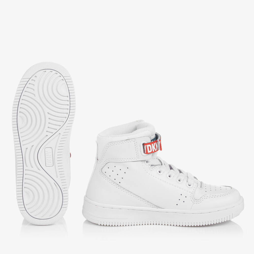 DKNY-Высокие белые кожаные кроссовки | Childrensalon Outlet