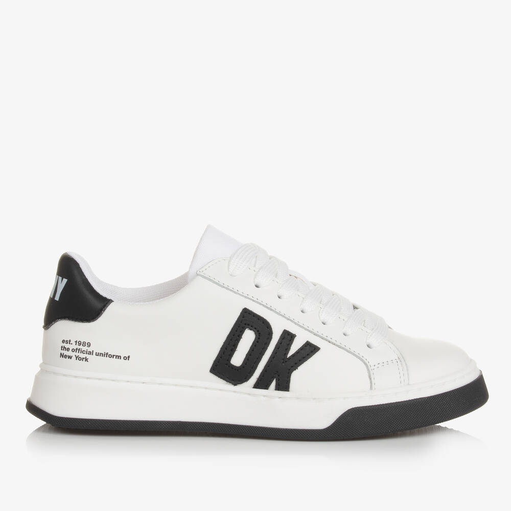 DKNY Teen White Leather Trainers
