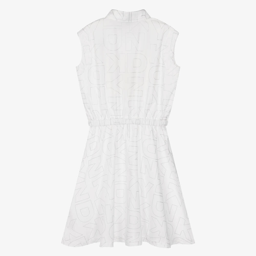 DKNY-White Aop Shirt Dress | Childrensalon Outlet