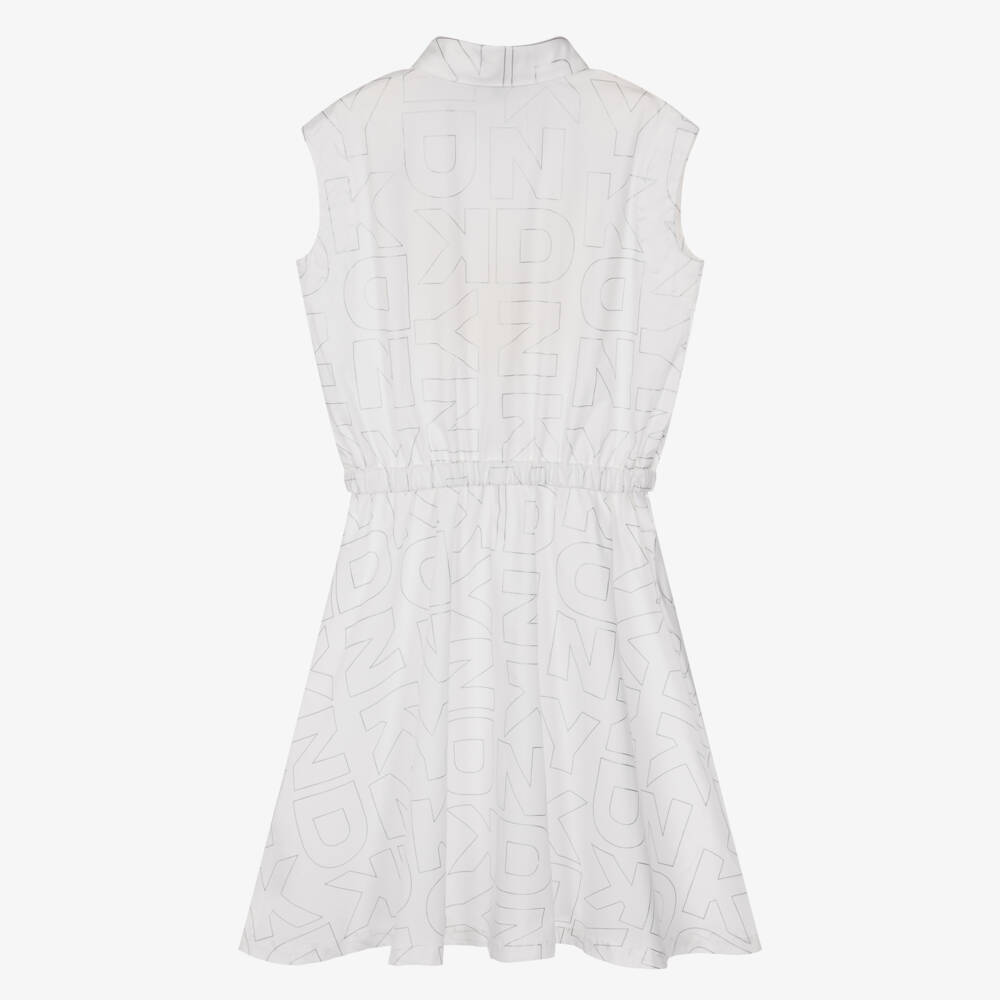 DKNY-White Aop Shirt Dress | Childrensalon Outlet