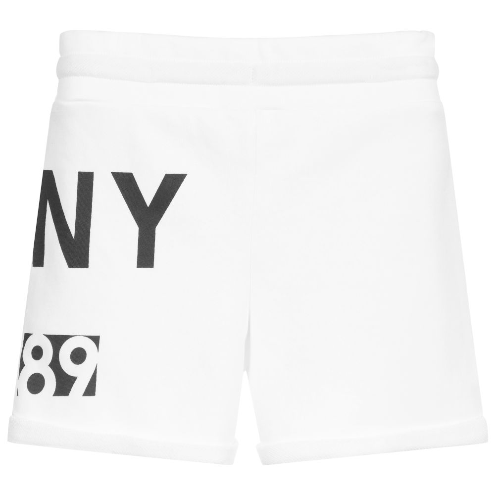 DKNY-White Cotton Jersey Shorts | Childrensalon Outlet