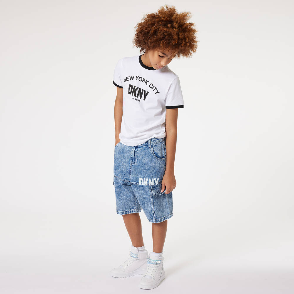 DKNY-White Cotton NYC T-Shirt | Childrensalon Outlet