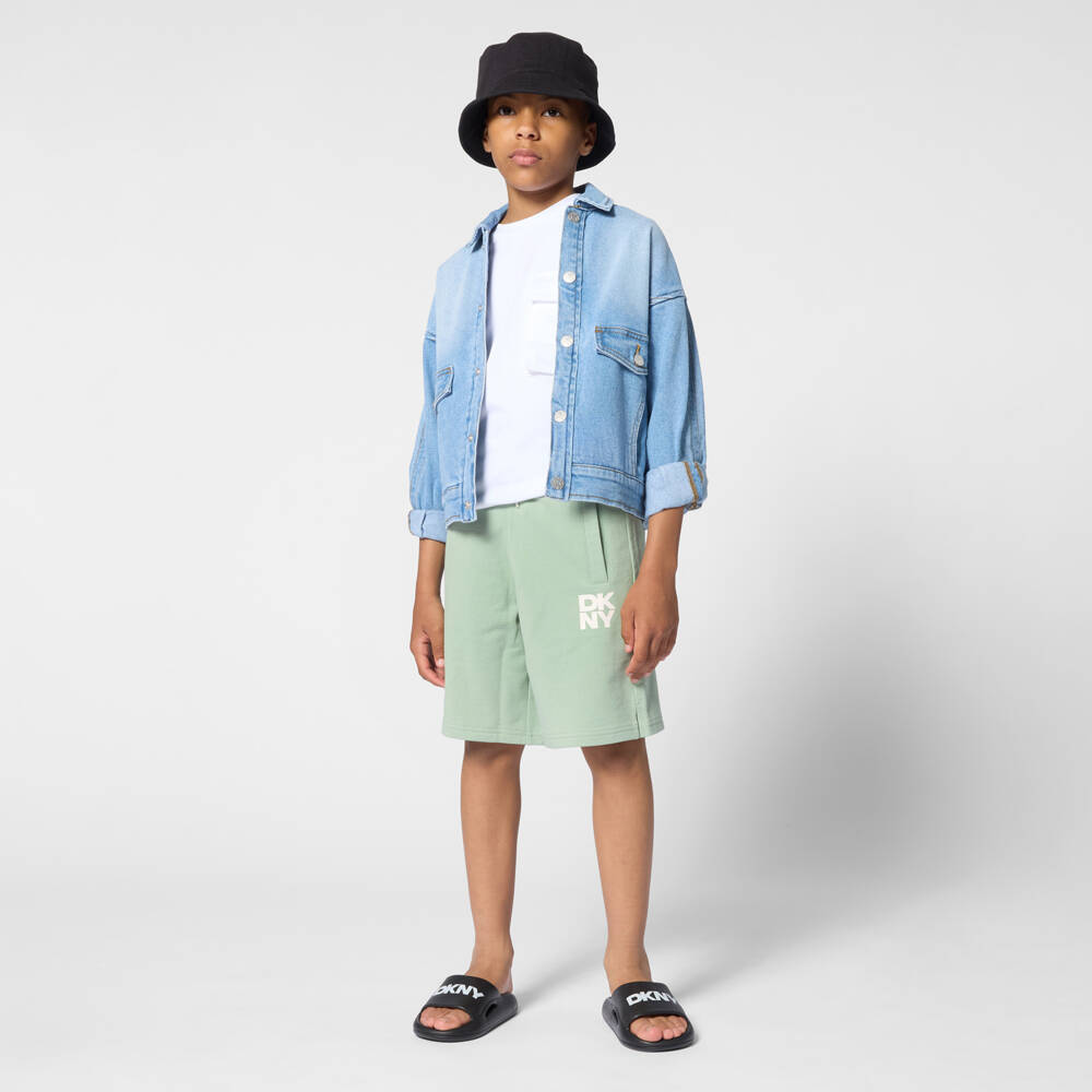 DKNY-White Logo Ss Badge Tee | Childrensalon Outlet