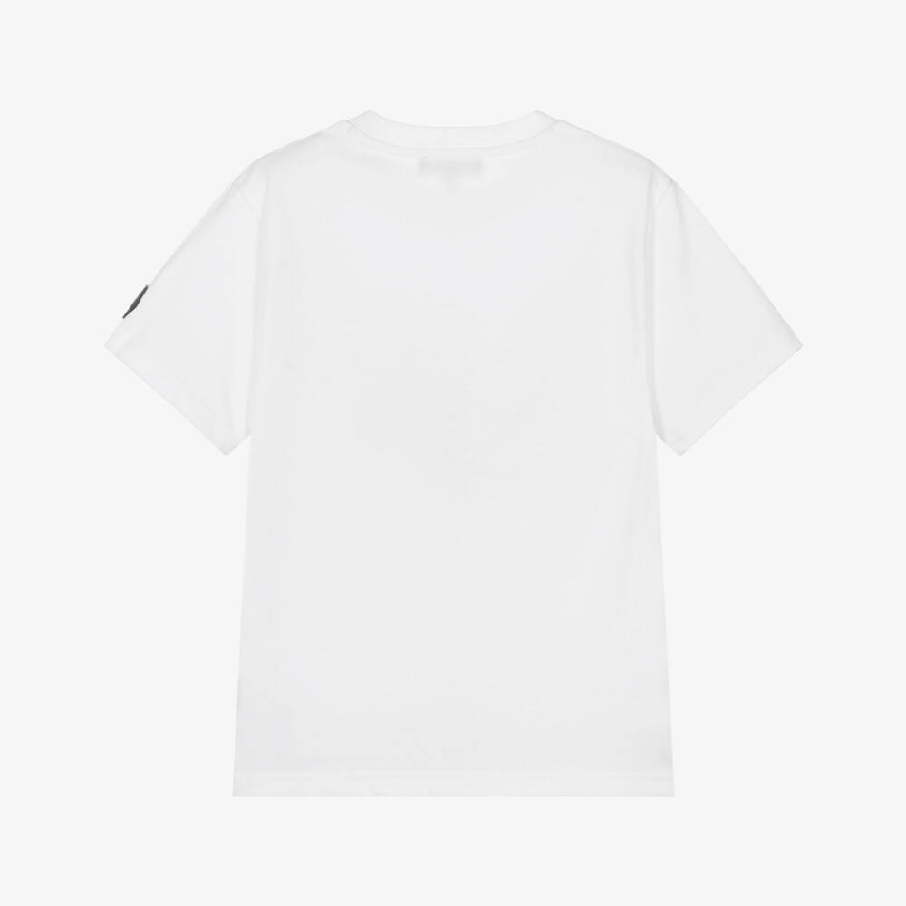 DKNY-White Logo Ss Badge Tee | Childrensalon Outlet