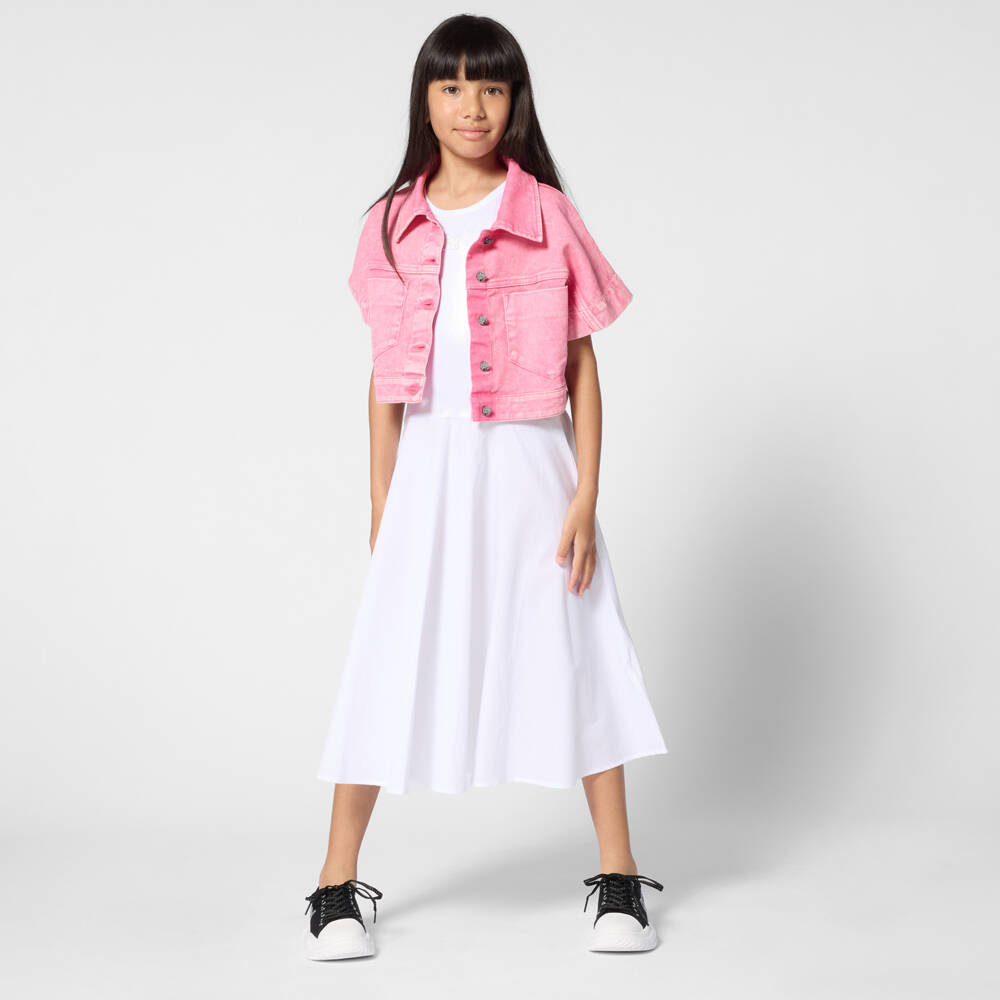 DKNY-White Midi Dress | Childrensalon Outlet