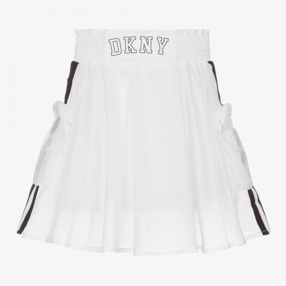 DKNY - تنورة حرير نايلون لون أبيض | Childrensalon