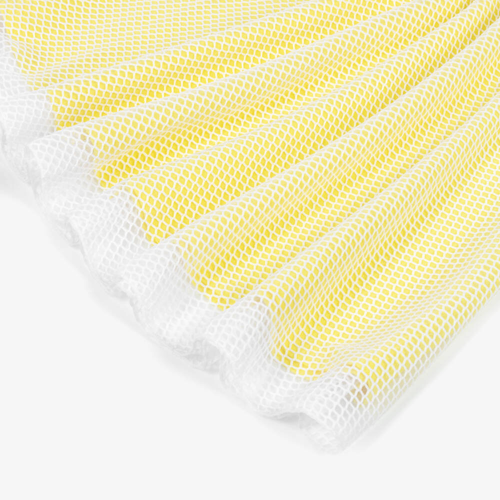 DKNY-White & Yellow Mesh Midi Skirt | Childrensalon Outlet