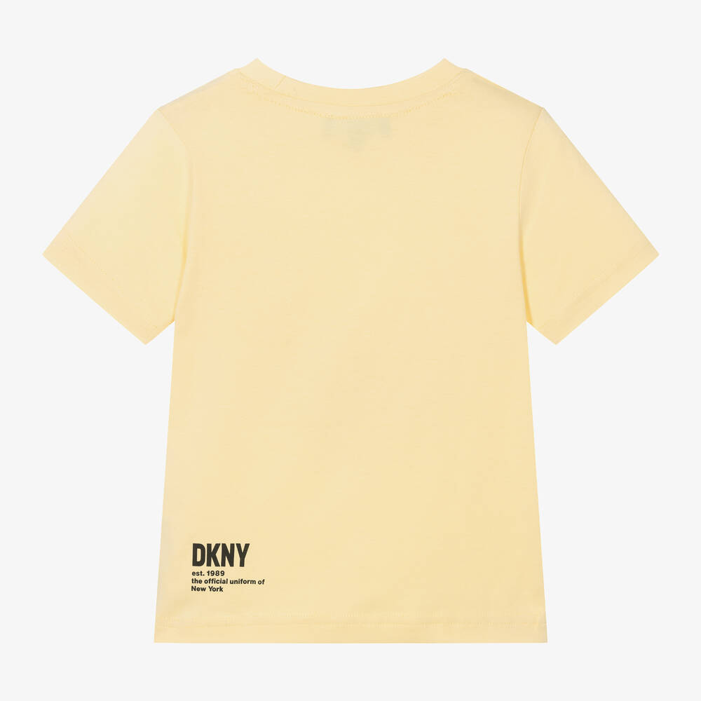 DKNY-Yellow Cotton Jersey T-Shirt | Childrensalon Outlet