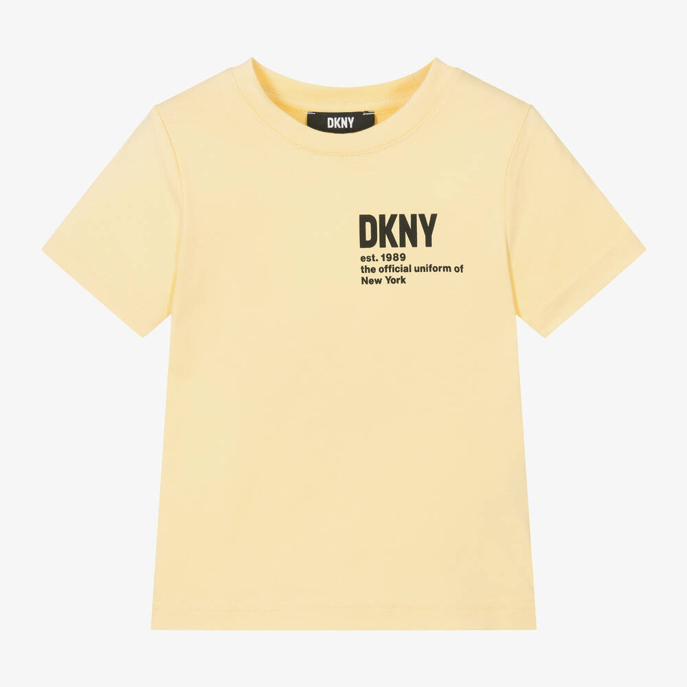 DKNY-Желтая футболка из хлопкового джерси | Childrensalon Outlet