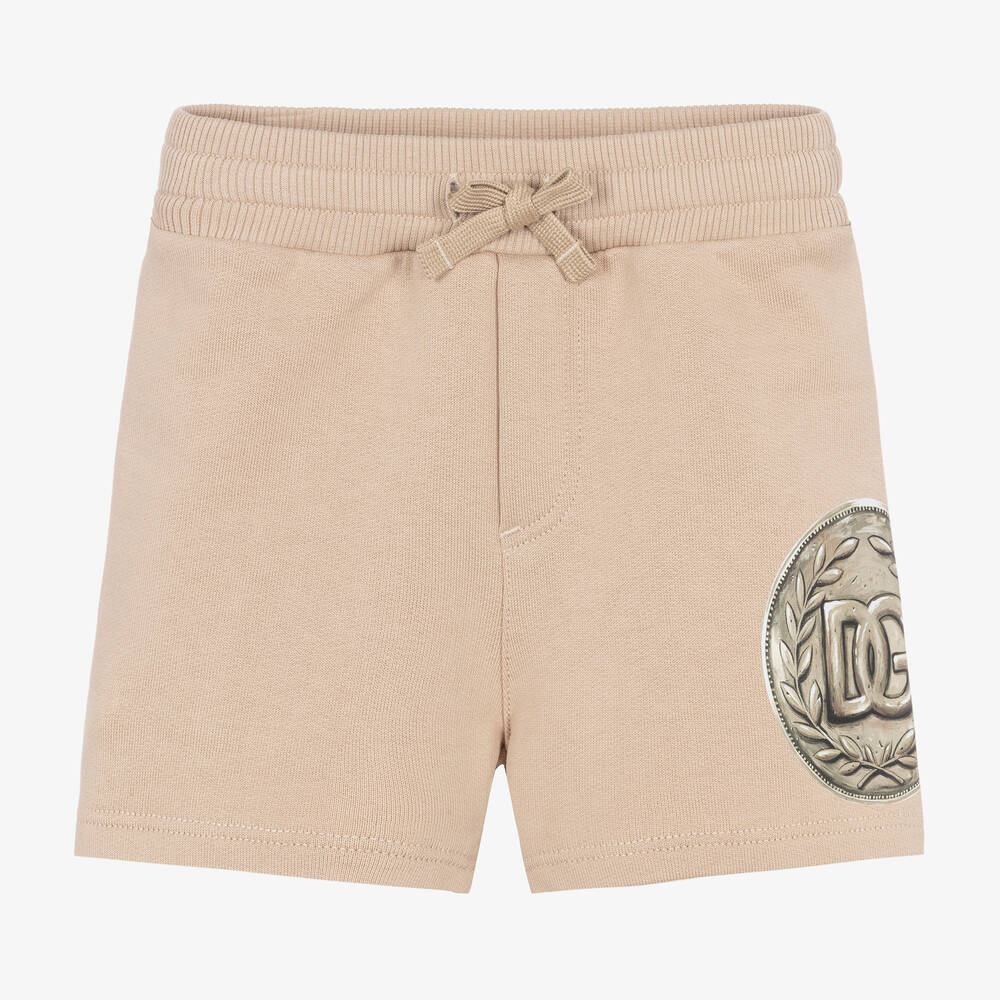Dolce & Gabbana - Baby Boys Beige Cotton Jersey Coin Shorts | Childrensalon