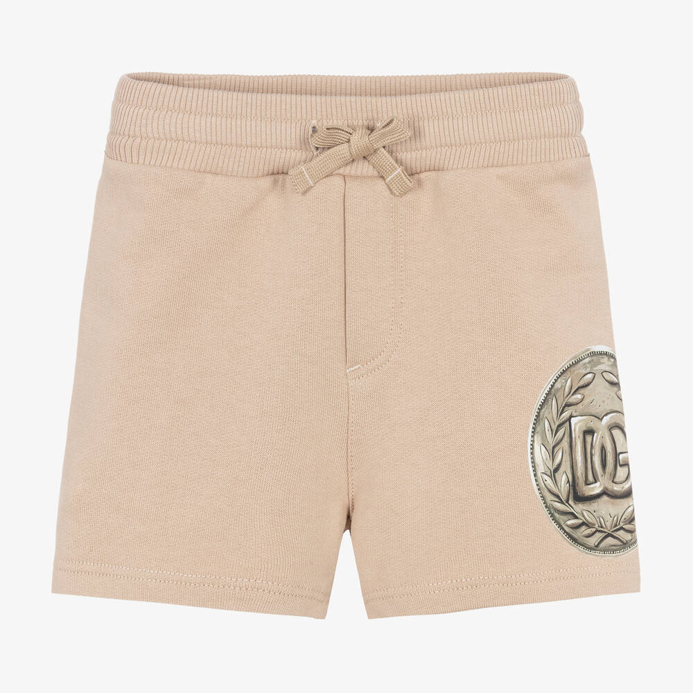 Dolce & Gabbana-Baby Boys Beige Cotton Jersey Coin Shorts | Childrensalon Outlet