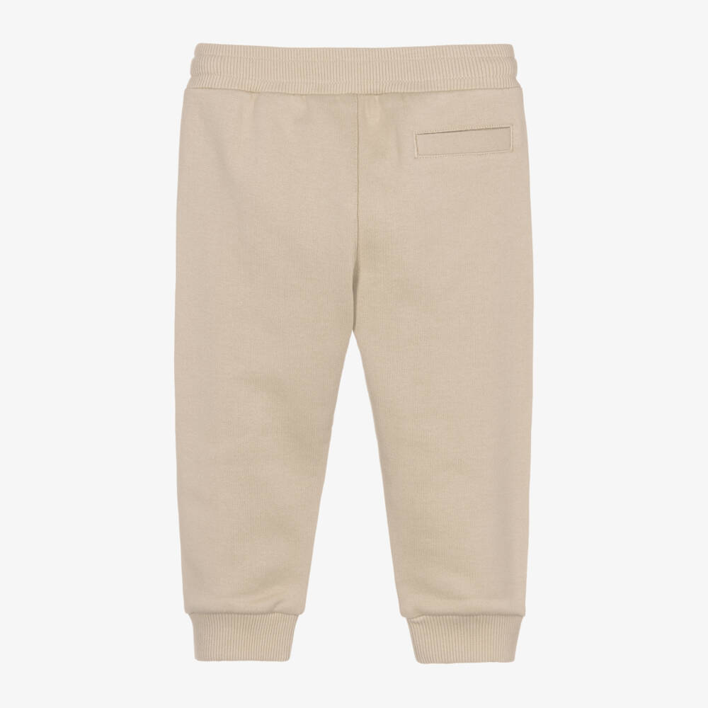 Dolce & Gabbana-Baby Boys Beige Cotton Jogger with Embroidered DG Logo | Childrensalon Outlet