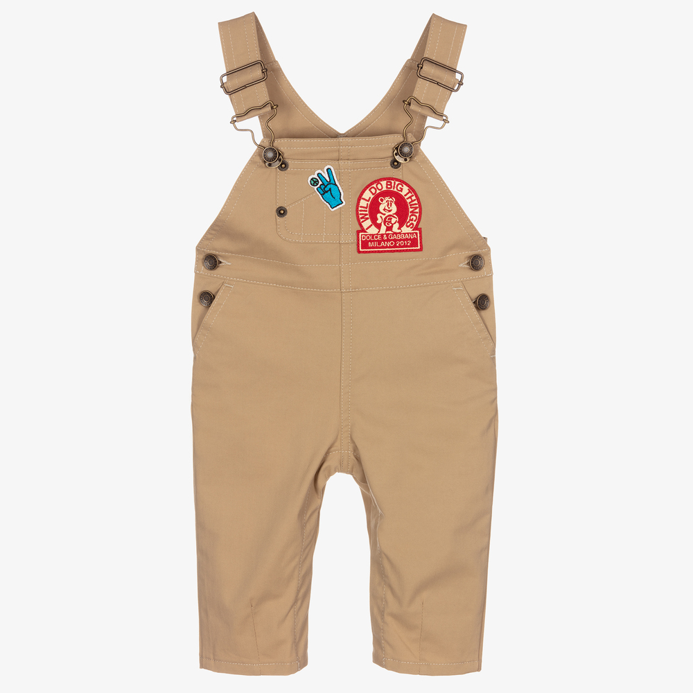 Dolce & Gabbana - Baby Boys Beige Dungarees | Childrensalon