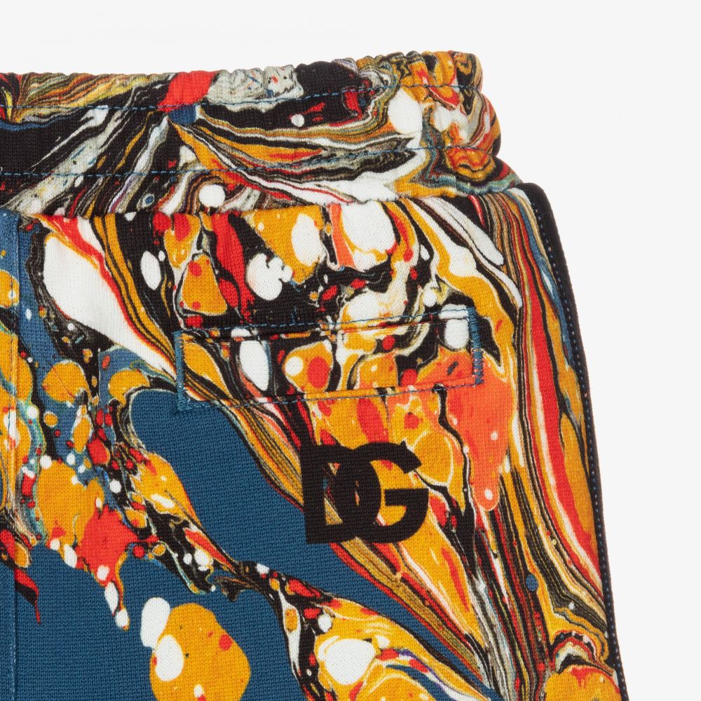 Dolce & Gabbana-شورت أطفال ولادي قطن جيرسي لون أزرق | Childrensalon Outlet