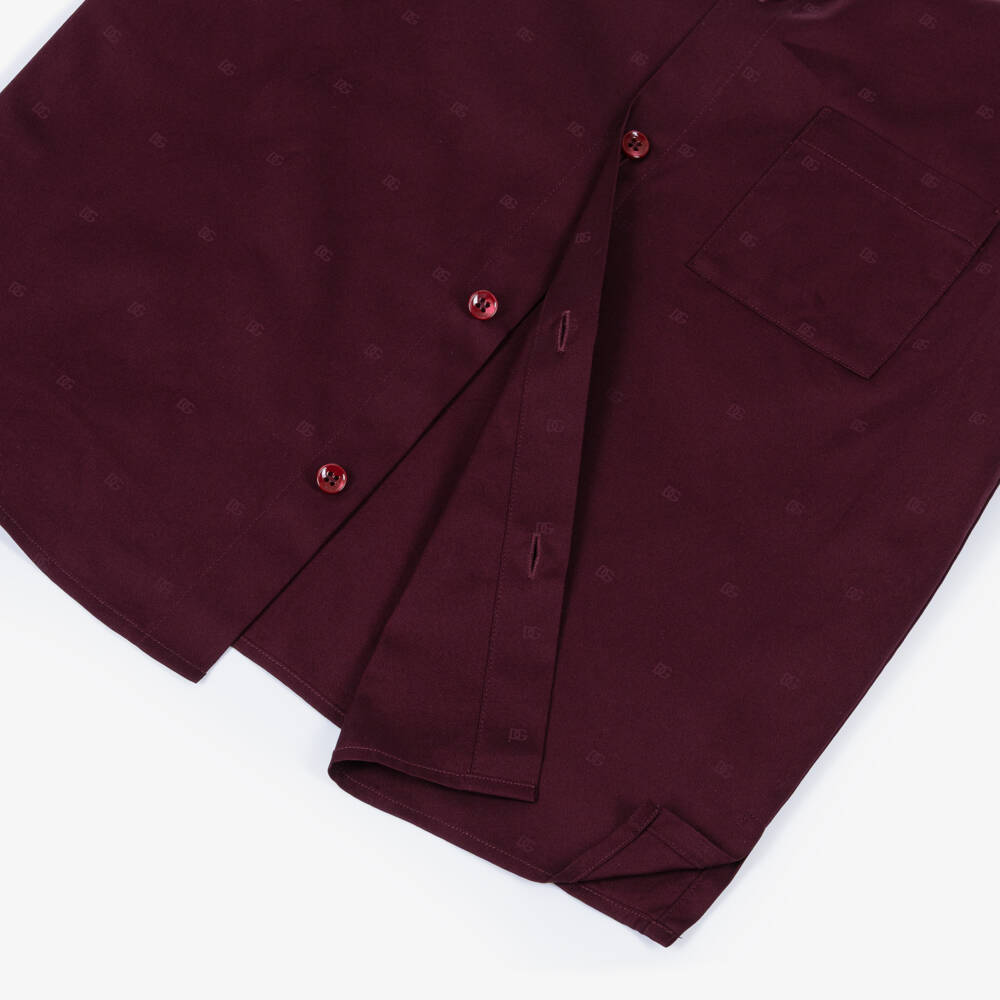Dolce & Gabbana-Baby Boys Burgundy Red Cotton Shirt | Childrensalon Outlet