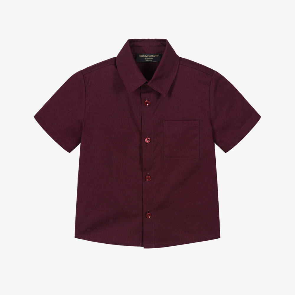 Dolce & Gabbana-Baby Boys Burgundy Red Cotton Shirt | Childrensalon Outlet