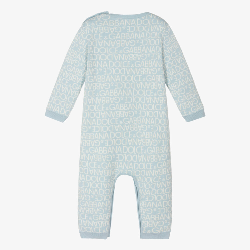 Dolce & Gabbana-Голубой трикотажный ромпер | Childrensalon Outlet