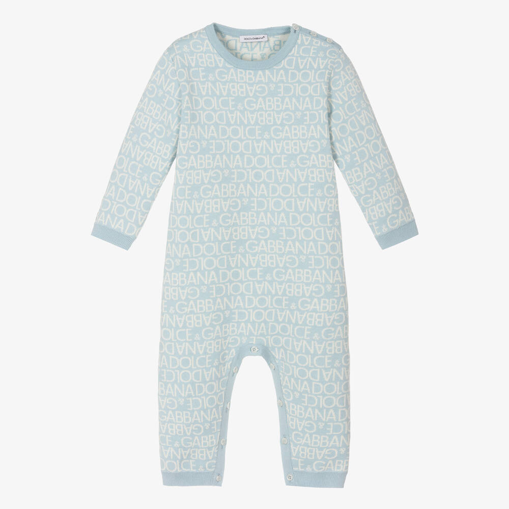 Dolce & Gabbana-أوفرول رومبر قطن وكشمير محبوك للمواليد | Childrensalon Outlet