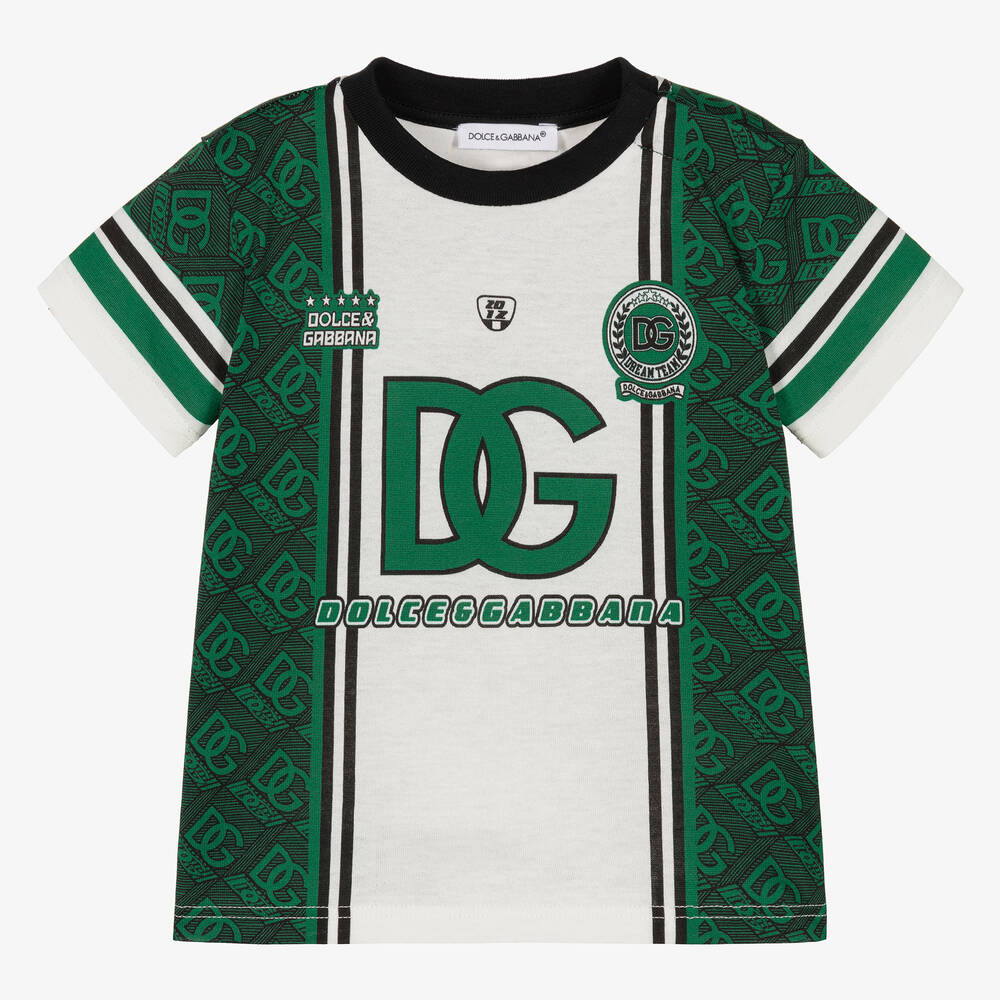 Dolce & Gabbana - T-shirt universitaire vert DG bébé | Childrensalon