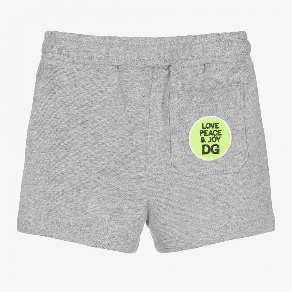  دولتشي آند غابانا-شورت أطفال ولادي قطن جيرسي لون رمادي | Childrensalon Outlet