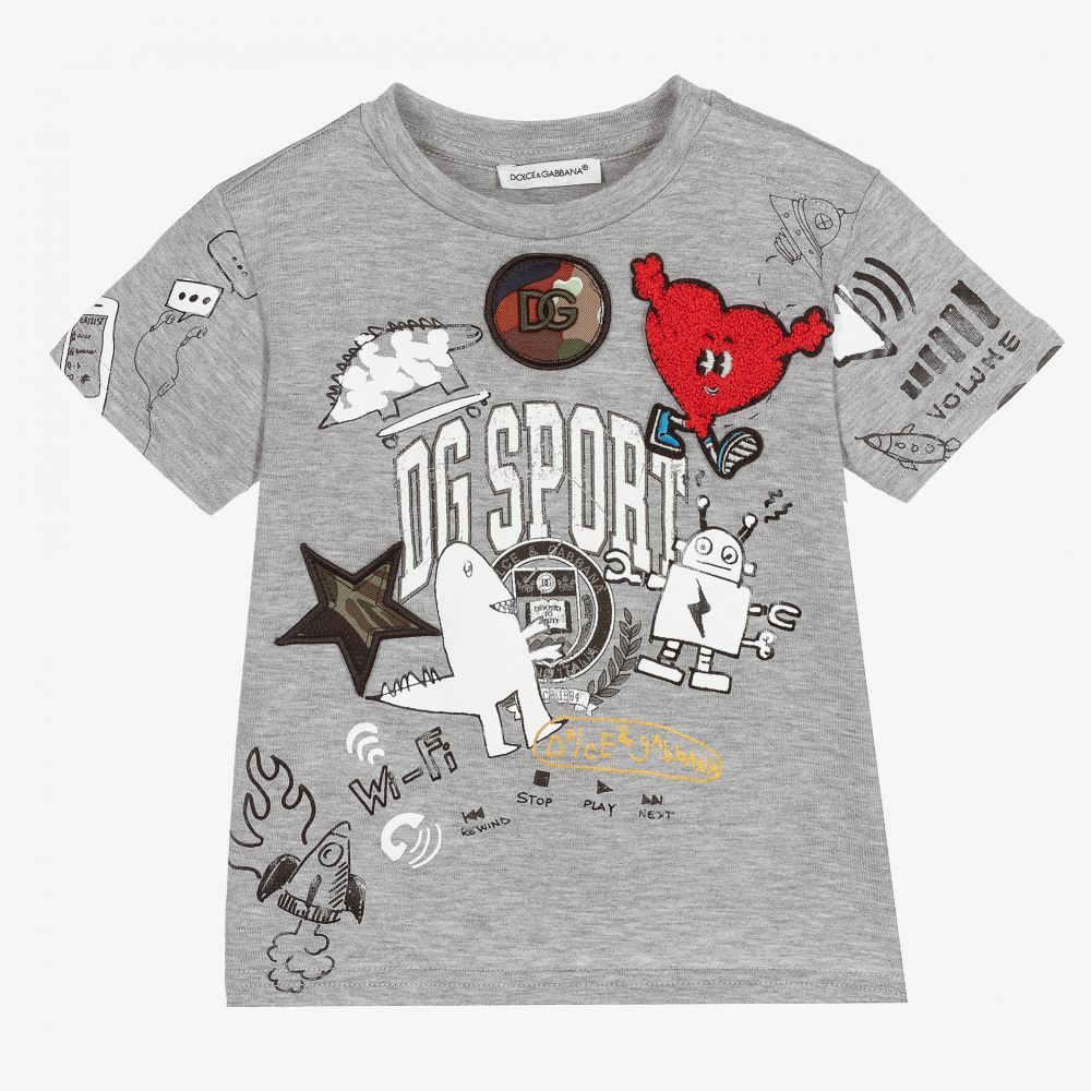 Dolce & Gabbana - Серая футболка для мальчиков | Childrensalon