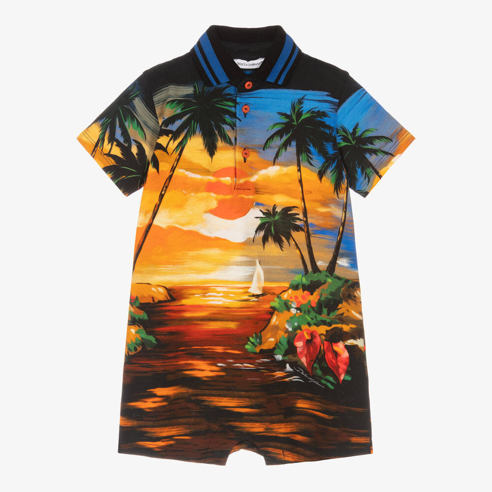 Dolce & Gabbana - Baby Boys Hawaii Print Polo Shortie | Childrensalon