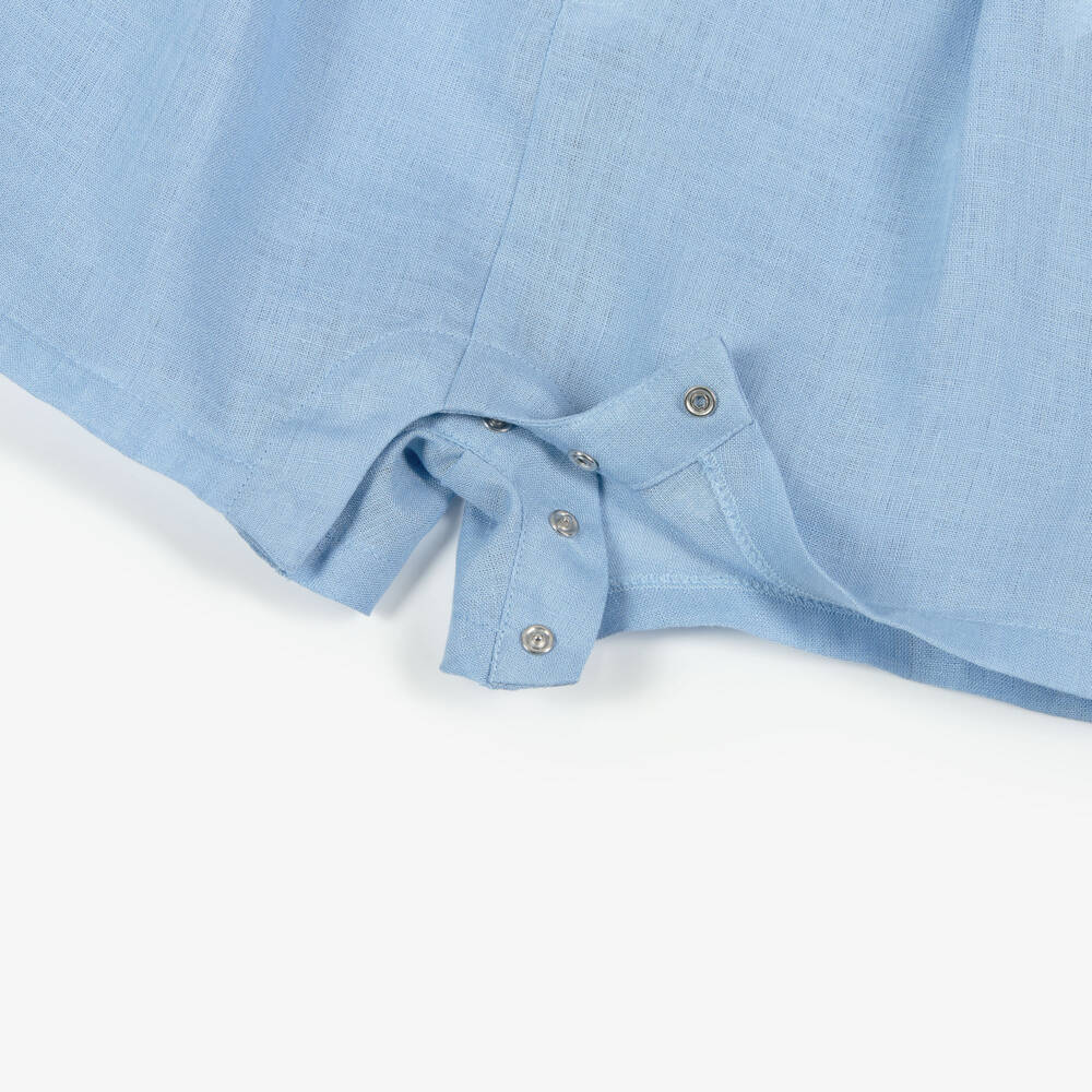 Dolce & Gabbana-Baby Boys Ivory Jersey & Blue Linen Shortie | Childrensalon Outlet