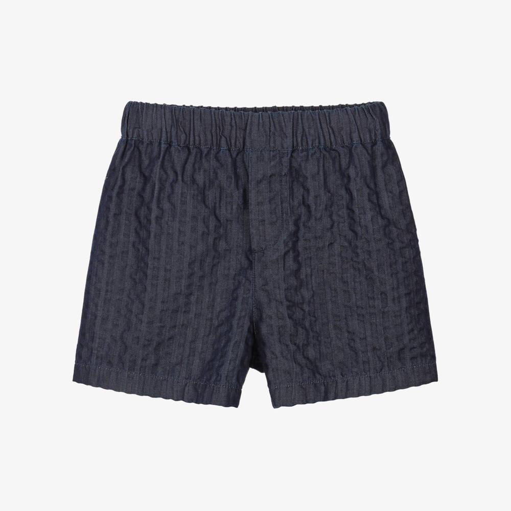 Dolce & Gabbana-Baby Boys Navy Blue Denim Seersucker Shorts | Childrensalon Outlet