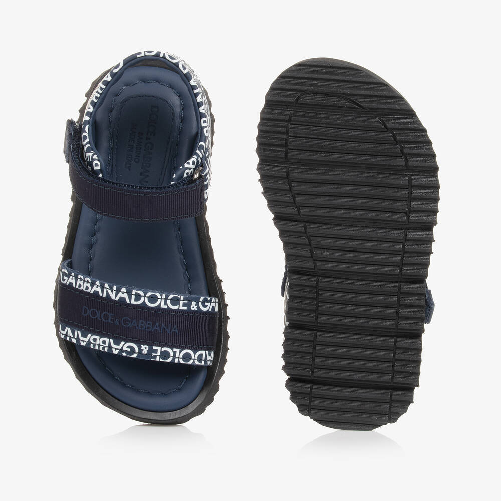 Dolce & Gabbana-Синие кожаные сандалии для малышей | Childrensalon Outlet
