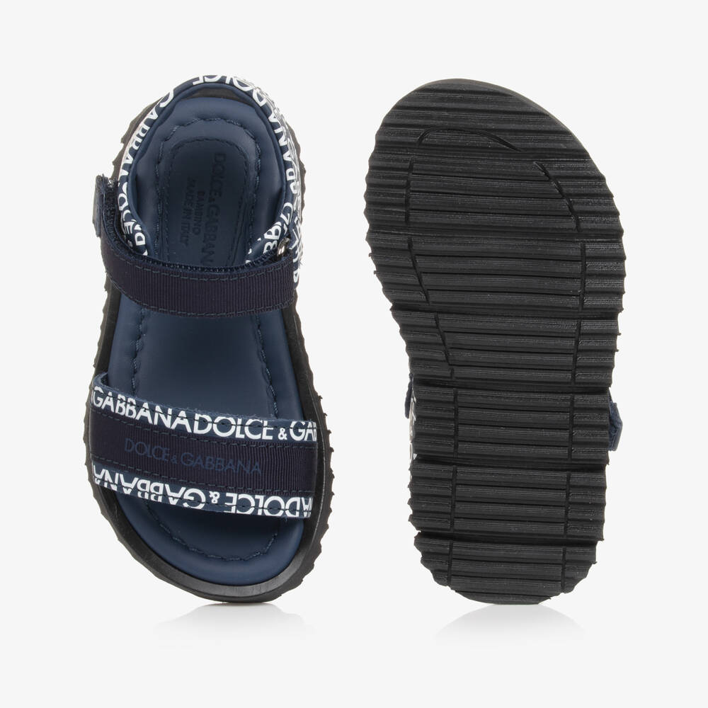 Dolce & Gabbana-Baby Boys Navy Blue Leather Sandals | Childrensalon Outlet