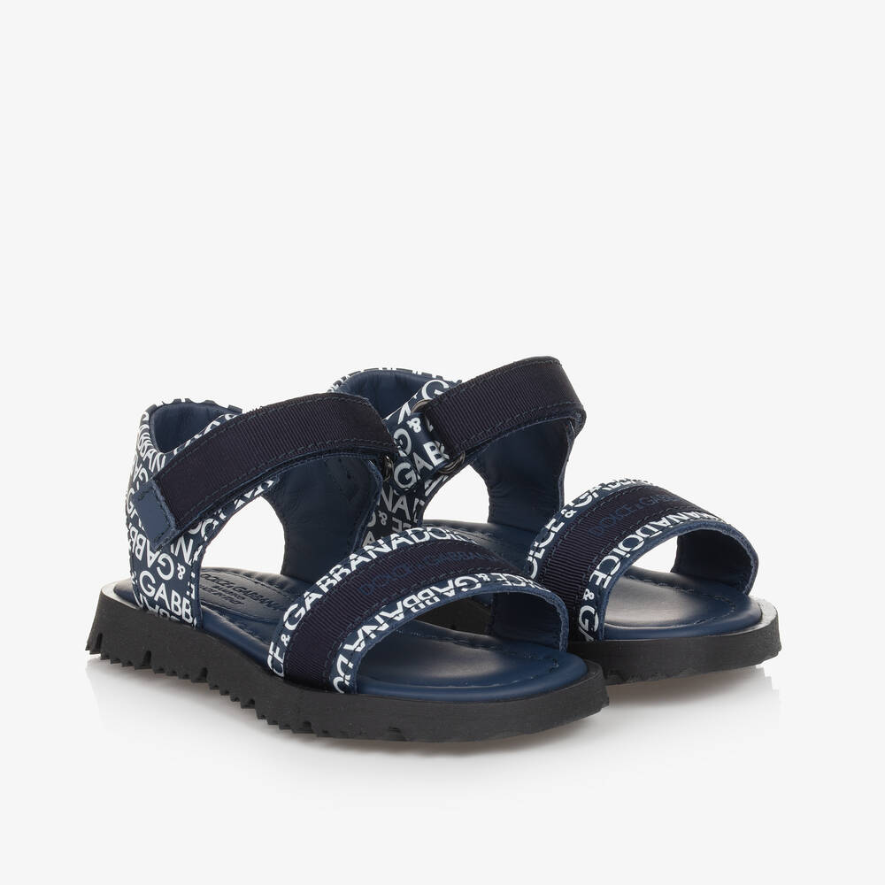 Dolce & Gabbana-Синие кожаные сандалии для малышей | Childrensalon Outlet