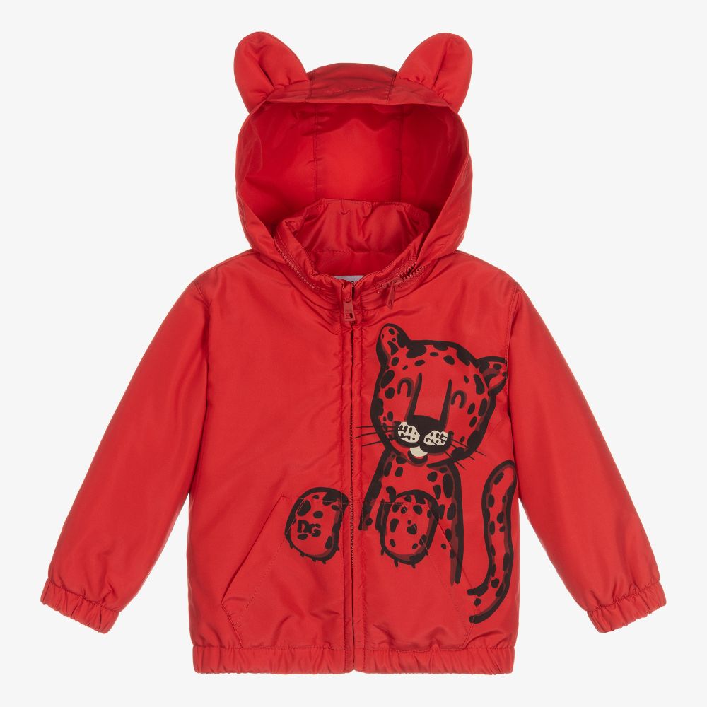 Dolce & Gabbana - Красное пальто с леопардом для малышей | Childrensalon