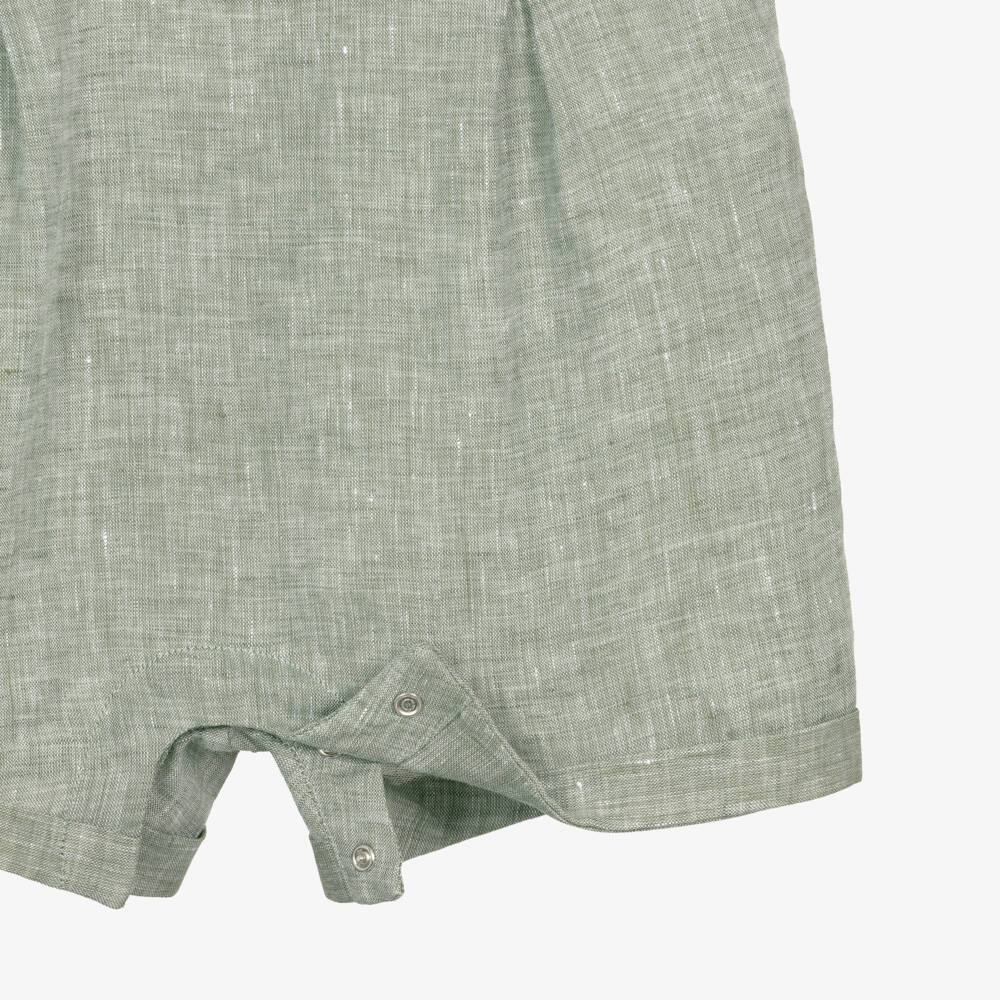 Dolce & Gabbana-Baby Boys White Jersey & Green Linen DG Shortie | Childrensalon Outlet