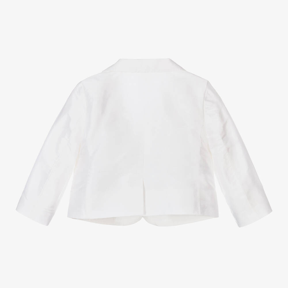 Dolce & Gabbana-Baby Boys White Silk Blazer | Childrensalon Outlet