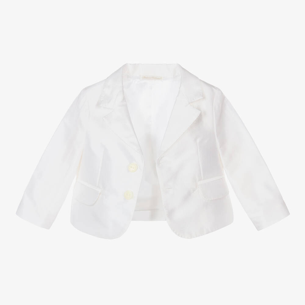 Dolce & Gabbana-Baby Boys White Silk Blazer | Childrensalon Outlet