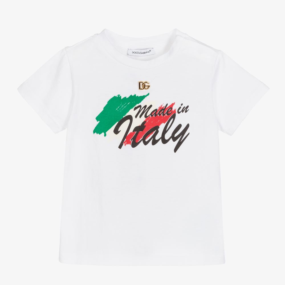 Dolce & Gabbana - Белая футболка для малышей | Childrensalon