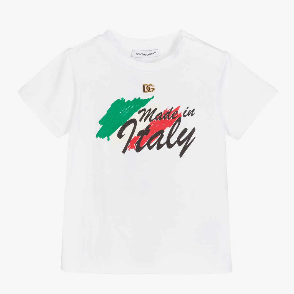 Dolce & Gabbana-Белая футболка для малышей | Childrensalon Outlet