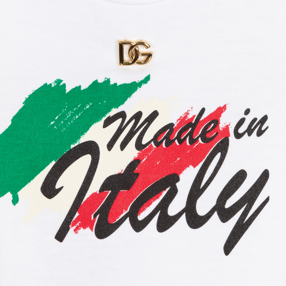 Dolce & Gabbana-Белая футболка для малышей | Childrensalon Outlet