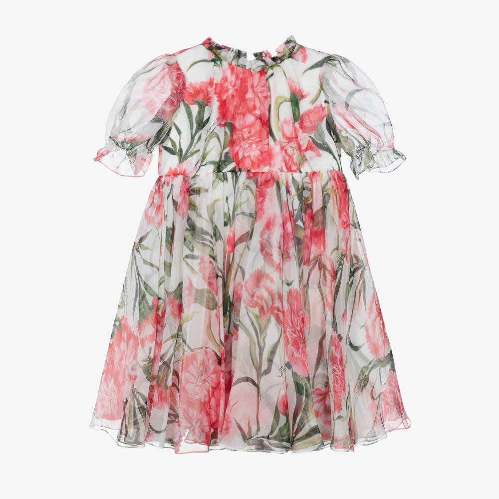 Dolce & Gabbana - Baby Girls Carnation Silk Chiffon Dress | Childrensalon