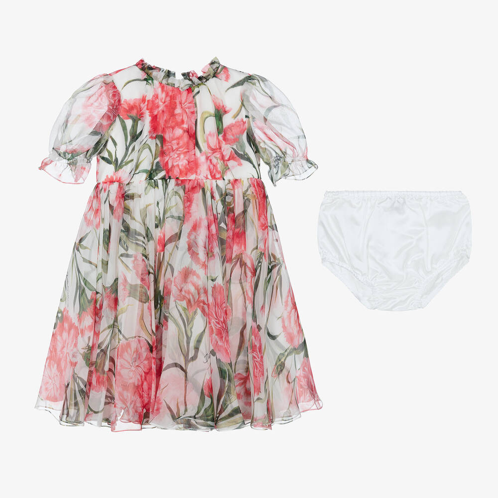 Dolce & Gabbana-Baby Girls Carnation Silk Chiffon Dress | Childrensalon Outlet