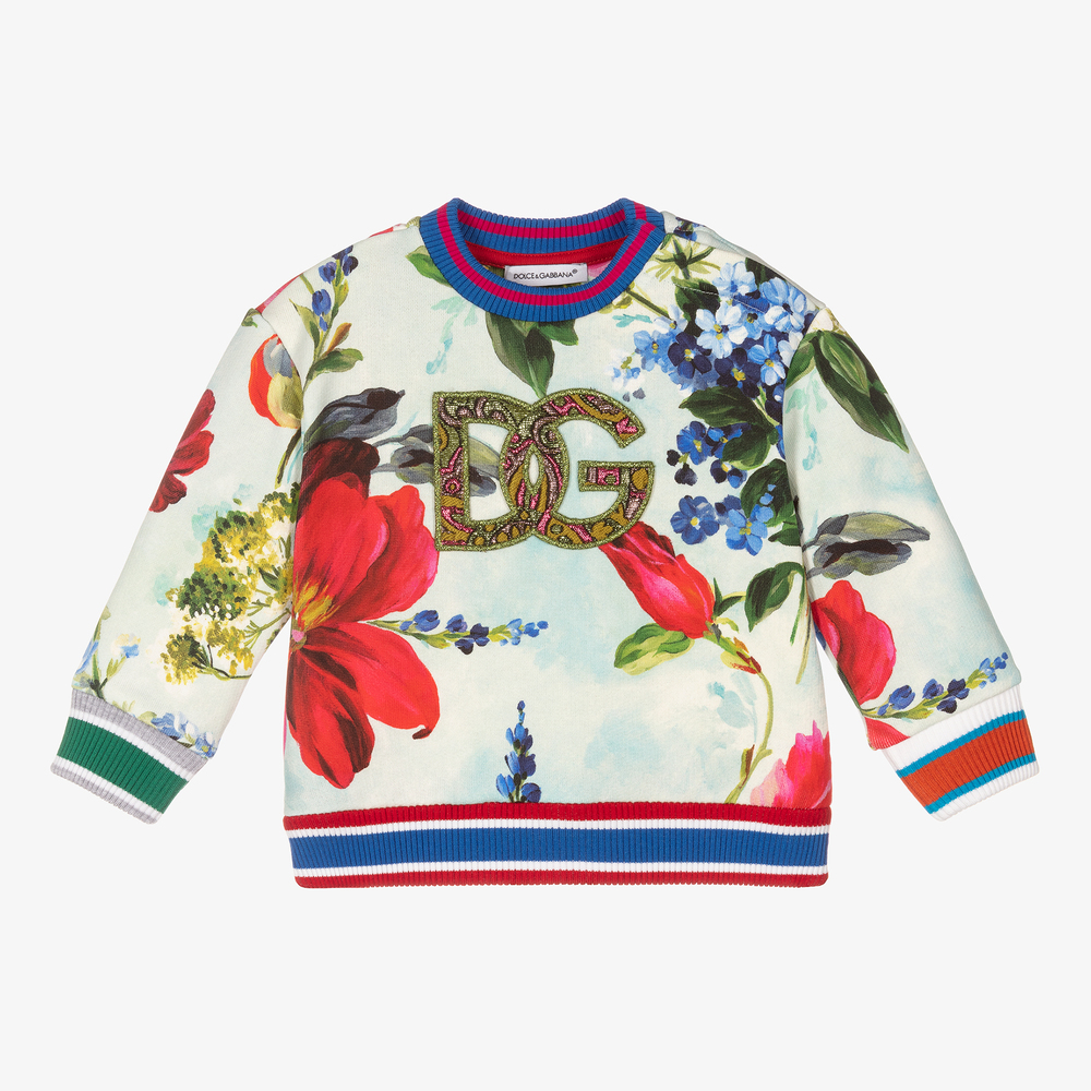 Dolce & Gabbana - Свитшот с цветами для малышек | Childrensalon
