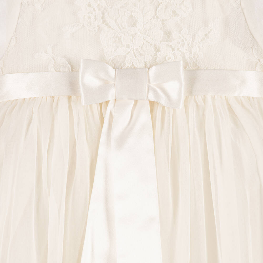 Dolce & Gabbana-Baby Girls Ivory Silk & Lace Ceremony Gown | Childrensalon Outlet