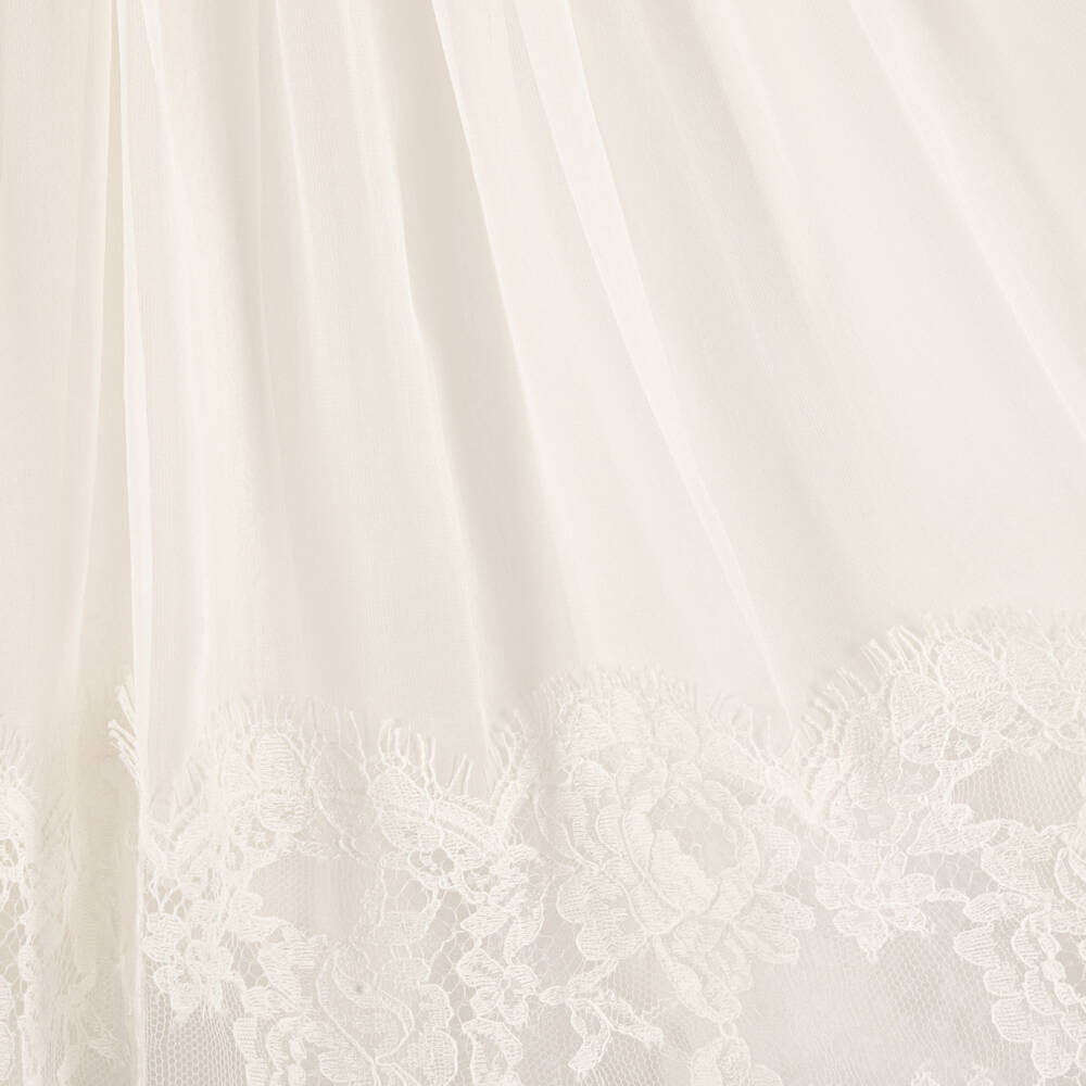Dolce & Gabbana-Baby Girls Ivory Silk & Lace Ceremony Gown | Childrensalon Outlet