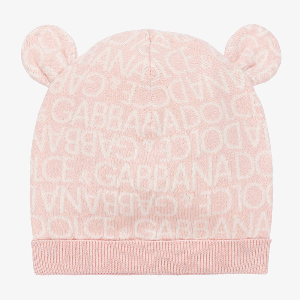 Dolce & Gabbana - Bonnet rose en coton et cachemire | Childrensalon