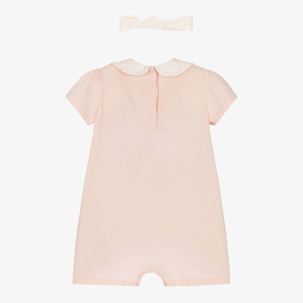 Dolce & Gabbana-Baby Girls Pink Cotton Shortie Set | Childrensalon Outlet