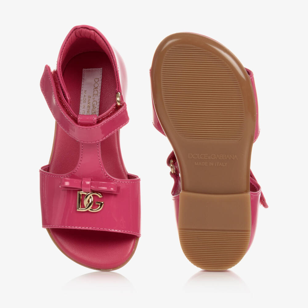 Dolce & Gabbana-Baby Girls Pink Patent Leather Sandals | Childrensalon Outlet