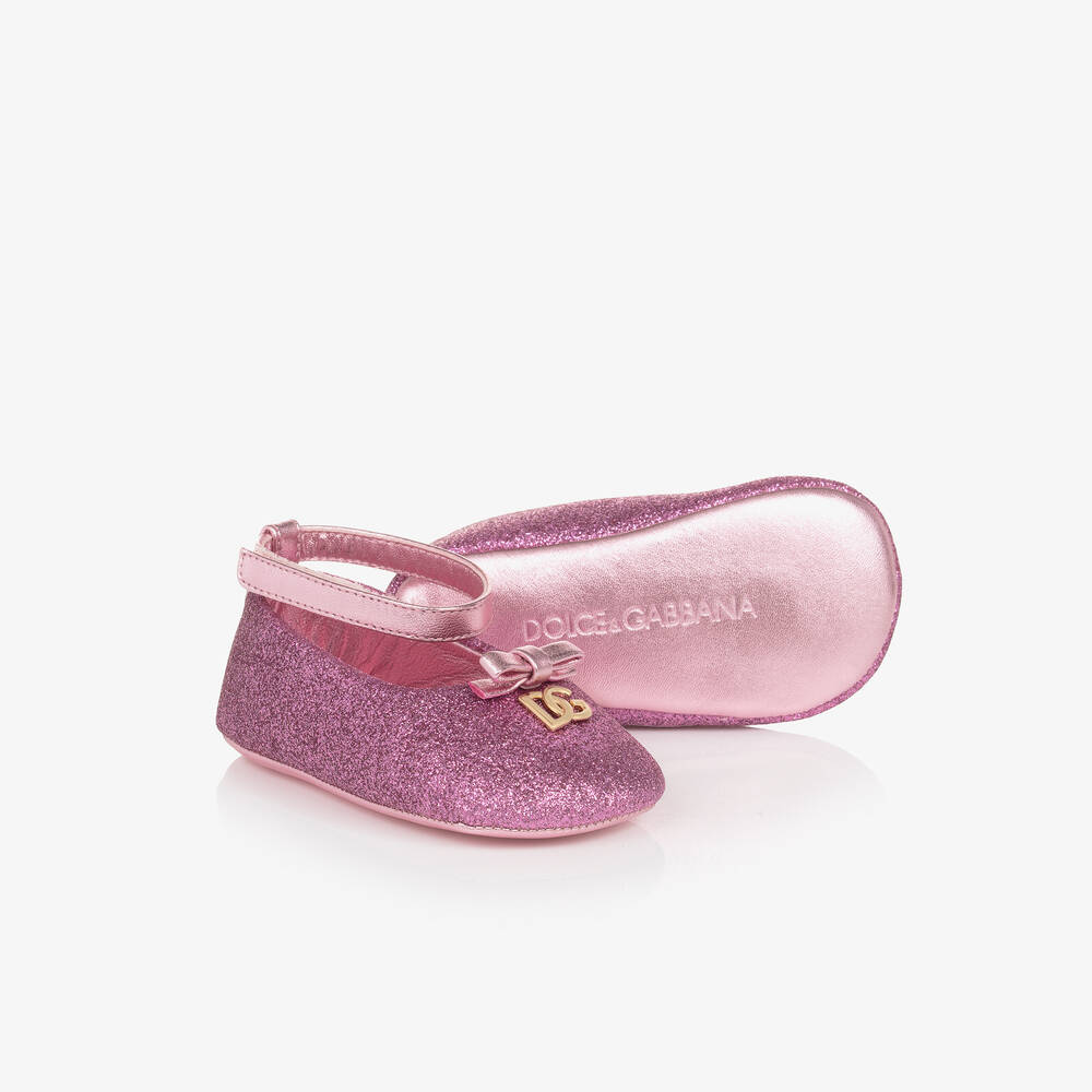 Dolce & Gabbana-Baby Girls Pink Pre-Walker Shoes | Childrensalon Outlet