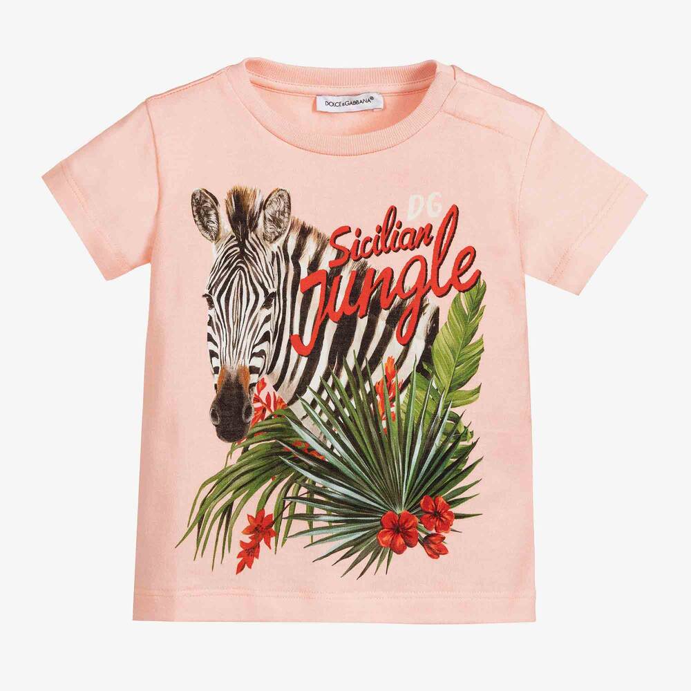 Dolce & Gabbana - Baby Girls Pink Zebra T-Shirt | Childrensalon